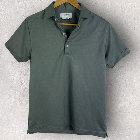 Ministry of Supply Short Sleeve Polo Shirt‎ Mens Size Small Grey Golf Pickleball - Picture 1 of 9